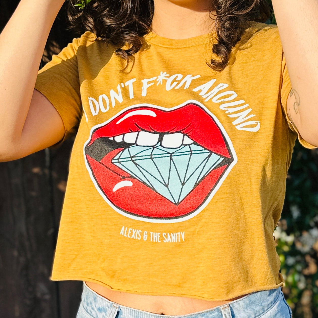 I Don't F*ck Around - Mustard - Crop Tee