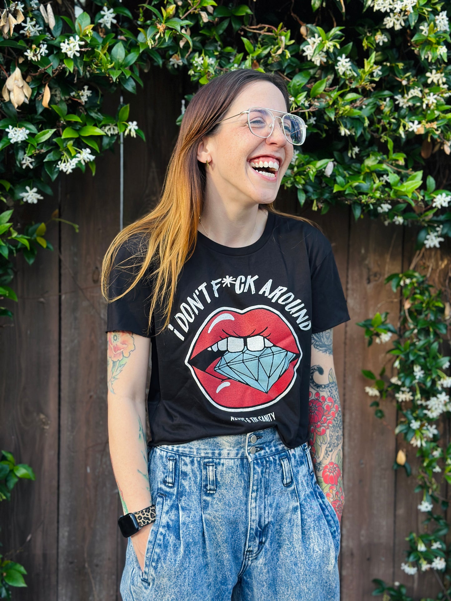 I Don't F*ck Around - Black - Crop Tee