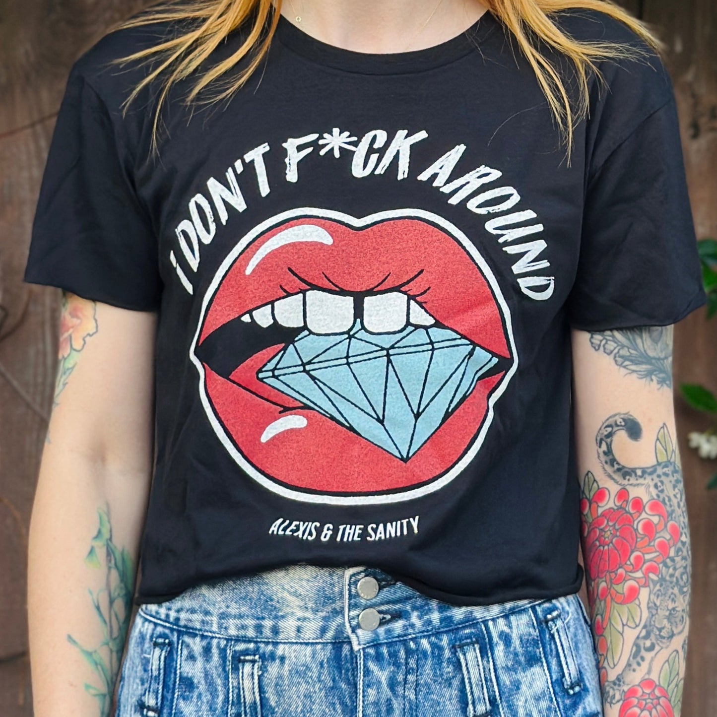 I Don't F*ck Around - Black - Crop Tee