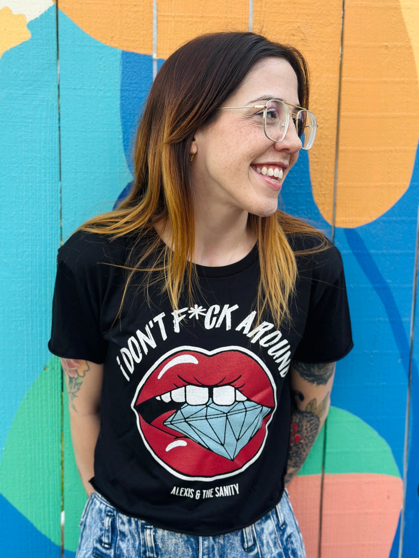 I Don't F*ck Around - Black - Crop Tee